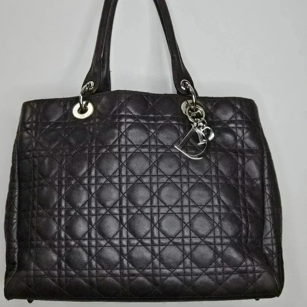 Christian  Dior Brown Soft Lambskin Shopping Tote